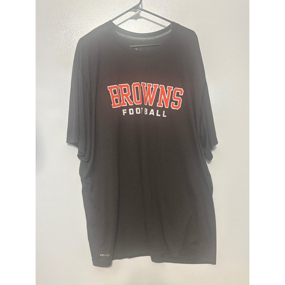 Nike NFL Cleveland Browns Football Dri-FIT T-Shirt Mens 4XL Brown
